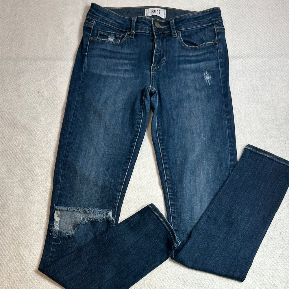 PAIGE Women's Dark Blue Skinny Jeans